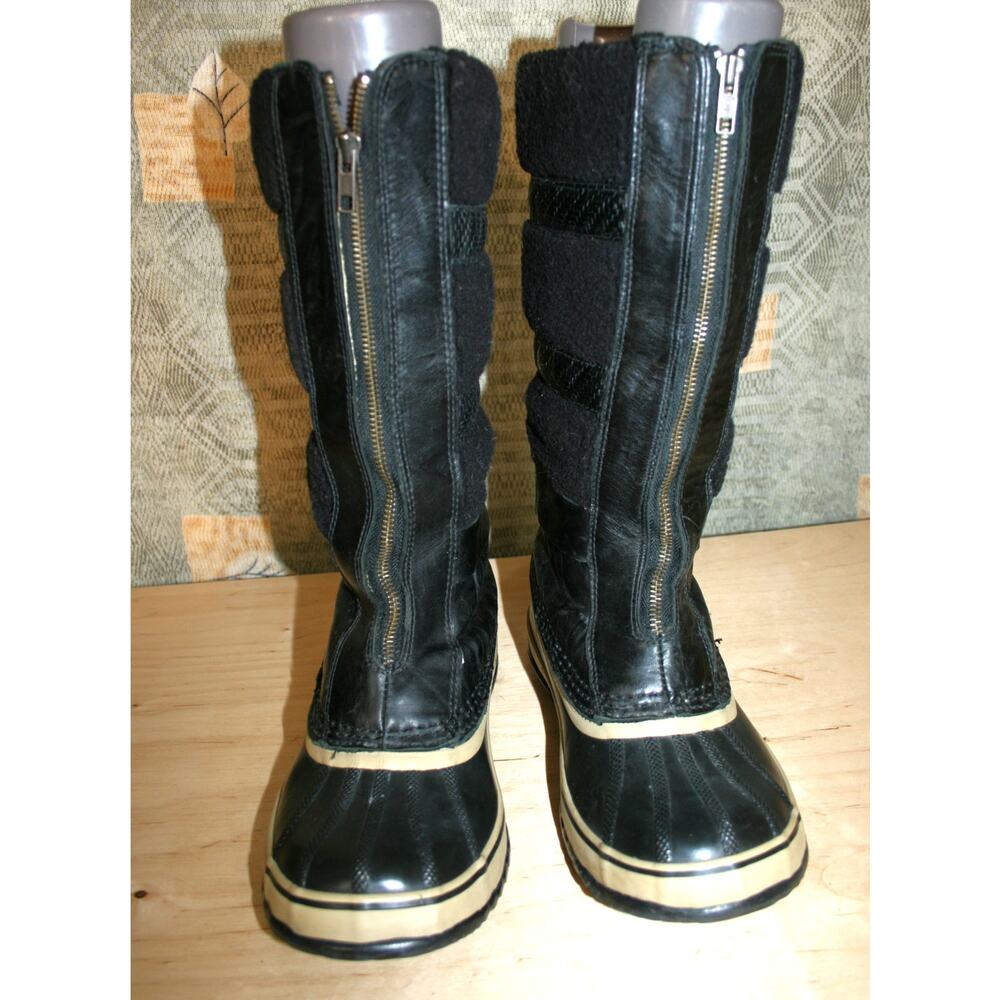 Sorel Helen of Tundra Black Leather& Wool Winter Boots 9 / 41 1/3 - Picture 2 of 7